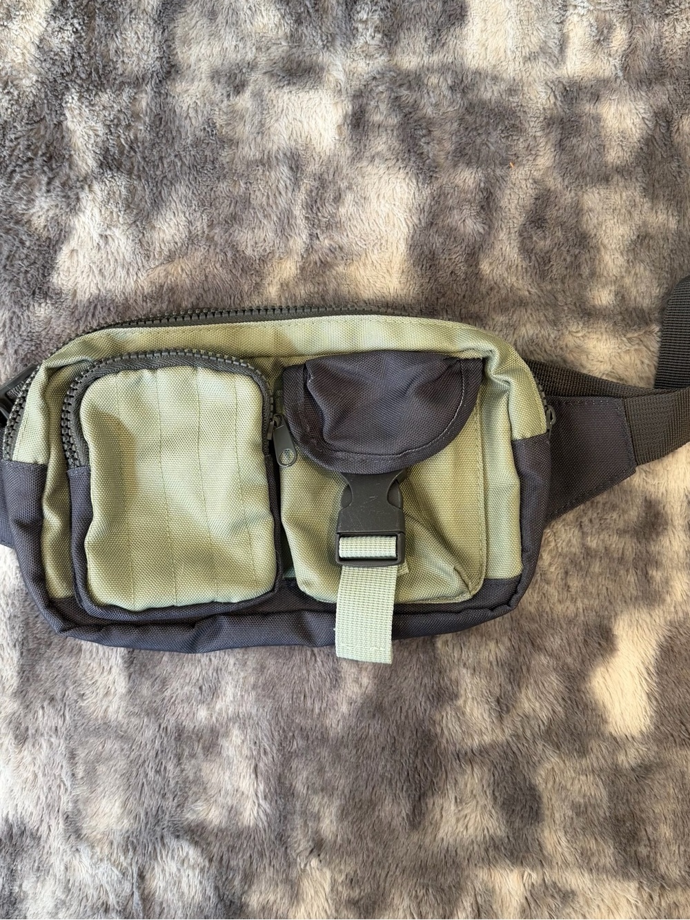 Olive Green and Black Men's Waist Bag - Versatile Belt Pack